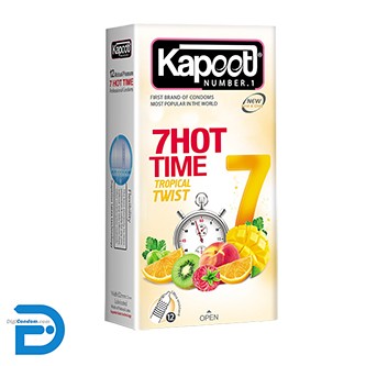 خرید کاندوم کاپوت 12 تایی 7 کاره گرم تروپیکال تویست Kapoot 7 HOT TIME TROPICAL TWIST از دیجی کاندوم