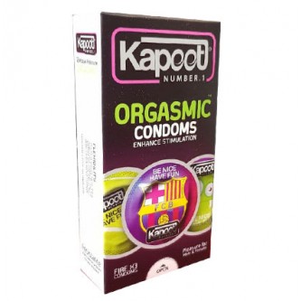 کاندوم تاخیری تحریک کننده کاپوت مدل ORGASMIC بسته 12 عددی