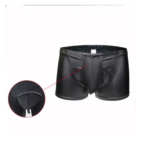 شورت مردانه چرم پادار دکمه دار MS030