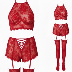 ست دانتل بند دار جوراب دار