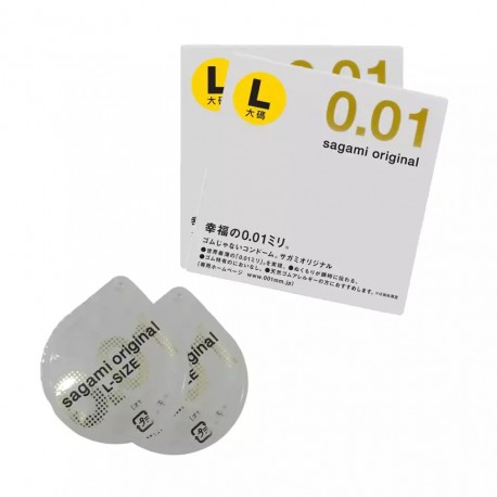 کاندوم ساگامی مدل 10 micron پک دو عددی سایز لارج