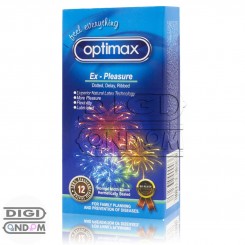 کاندوم اپتیمکس 12 تایی خاردار حلقوی و تاخیری اکس پلژر OPTIMAX Ex-Pleasure