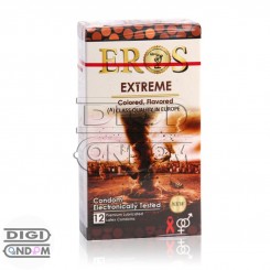 کاندوم اروس 12 تایی اکستریم رنگی با اسانس قهوه EROS EXTREME Colored Flavored