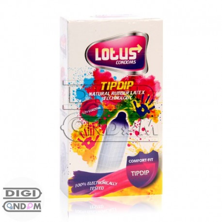 خرید کاندوم لوتوس 12 تایی تیپ دیپ افشانه ای LOTUS TIP Dip از دیجی کاندوم