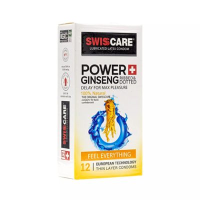 کاندوم بزرگ کننده و تاخیری خاردار سوئیس کر Power Ginseng بسته ۱۲ عددی