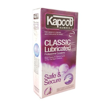 classic-lubricated-kapoot-thin-condom کاندوم کلاسیک کاپوت مدل Classic Lubricated بسته 12 عددی - Image 1