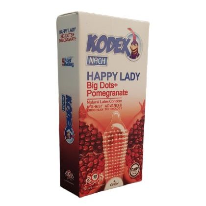 happy-lady-kodex-420x420 کاندوم خادار اناری کدکس مدل HAPPY LADY بسته 10 عددی - Image 1
