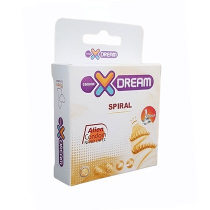 spiral-alien-xdream-dotted-condom-420x420 کاندوم خاردار فضایی چرخشی مدل SPIRAL بسته تک عددی - Image 1