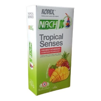 tropical-senses-nach-kodex-condom-420x420 کاندوم میوه ای کدکس مدل Tropical Senses بسته 12 عددی - Image 1